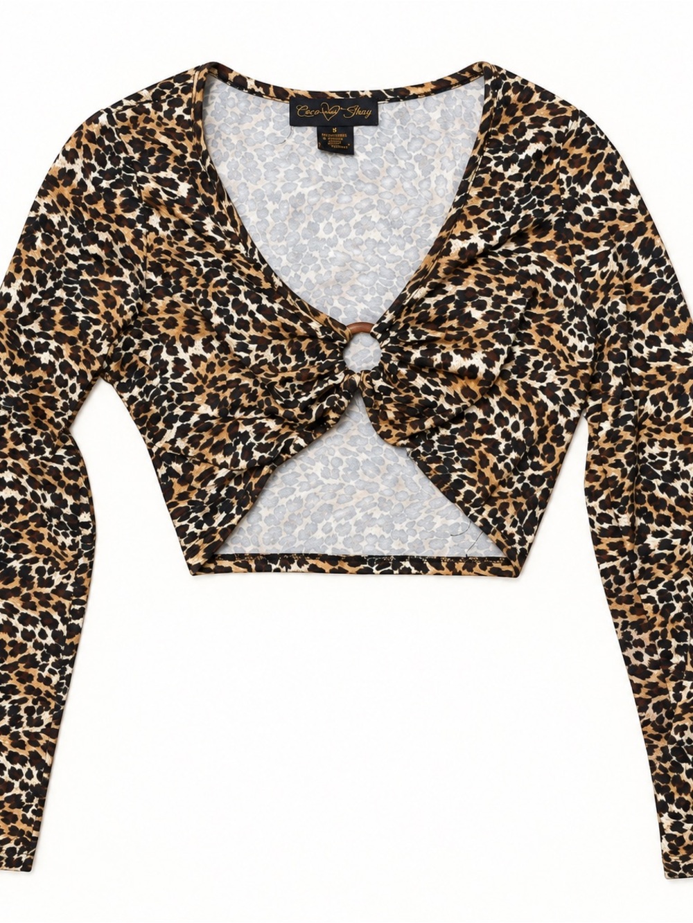 Coco + Shay Leopard Print O-Ring Crop Top — Size M